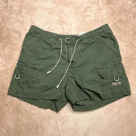 Vintage 90s Jordache Utility Wear Army Green Mini Cargo Shorts Indie Sleaze - Picture 7 of 7
